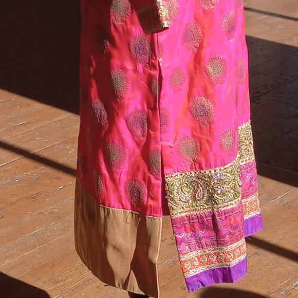 Bright and Bold Pink/orange/gold kurtas tunic top - Picture 8 of 13